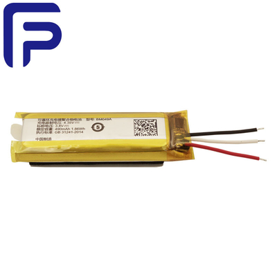 Rechargeable Lithium Ion Battery Pack , Bluetooth Headset Battery 510mAh 3.8V ODM
