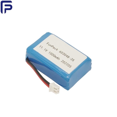 11.1V 3S 603048 Lithium Ion Battery Pack 1000mAh 300 Cycle For Medical Machine